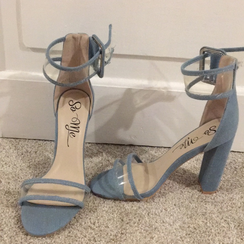 Denim heels